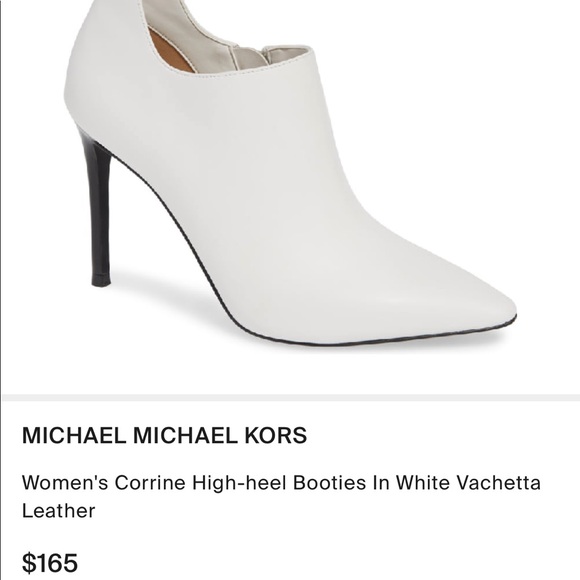 Michael Kors Corrine Optic White Bootie Heels - Picture 6 of 6